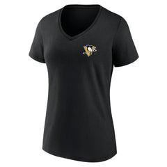 Pittsburgh Penguins Women's Territorial V-Neck T-Shirt - Black | US 5194612