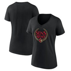 Ottawa Senators Women's Shout Out V-Neck T-Shirt - Black | US 5194662