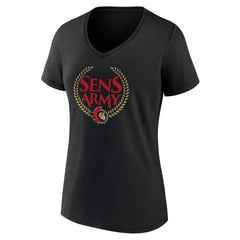 Ottawa Senators Women's Shout Out V-Neck T-Shirt - Black | US 5194662