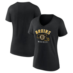Boston Bruins Women's Proclamation V-Neck T-Shirt - Black | US 5195063