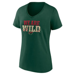 Minnesota Wild Women's Proclamation V-Neck T-Shirt - Green | US 5195068