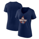 Edmonton Oilers Women's Represent V-Neck T-Shirt - Navy | US 5195447