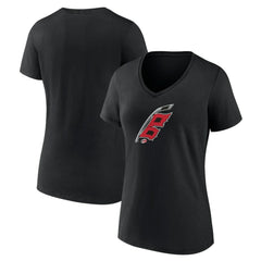 Carolina Hurricanes Women's Alternate Logo V-Neck T-Shirt - Black | US 5196934