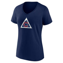 Colorado Avalanche Women's Alternate Logo V-Neck T-Shirt - Navy | US 5196936