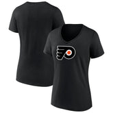 Philadelphia Flyers Women's Alternate Logo V-Neck T-Shirt - Black | US 5196946