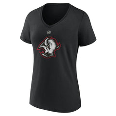 Buffalo Sabres Women's Alternate Logo V-Neck T-Shirt - Black | US 5197026