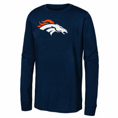 Denver Broncos Youth Primary Logo Long Sleeve T-Shirt - Navy T-shirts
