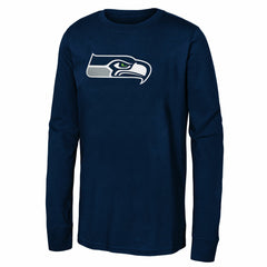 Seattle Seahawks Youth Primary Logo Long Sleeve T-Shirt - College Navy T-shirts