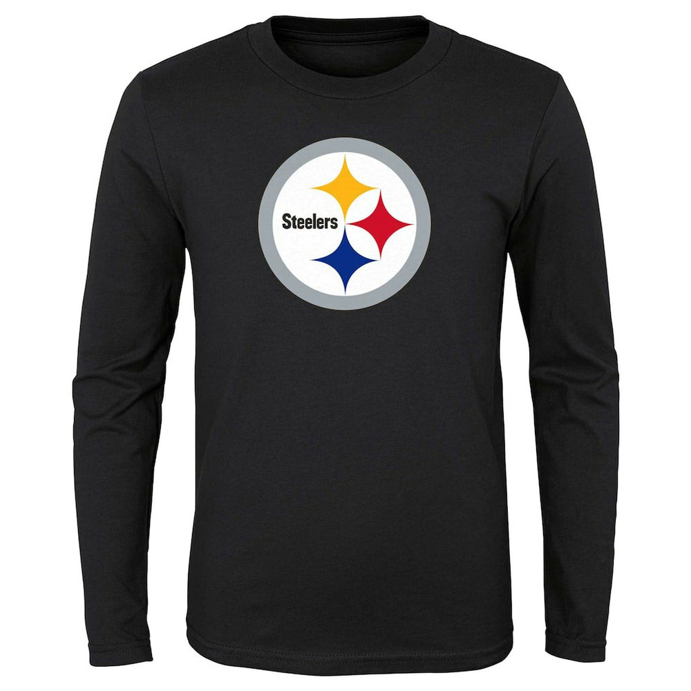 Pittsburgh Steelers Preschool Primary Logo Long Sleeve T-Shirt - Black T-shirts