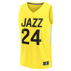 Walker Kessler Utah Jazz Fast Break Replica Player Jersey Icon Edition Yellow - Fanatics