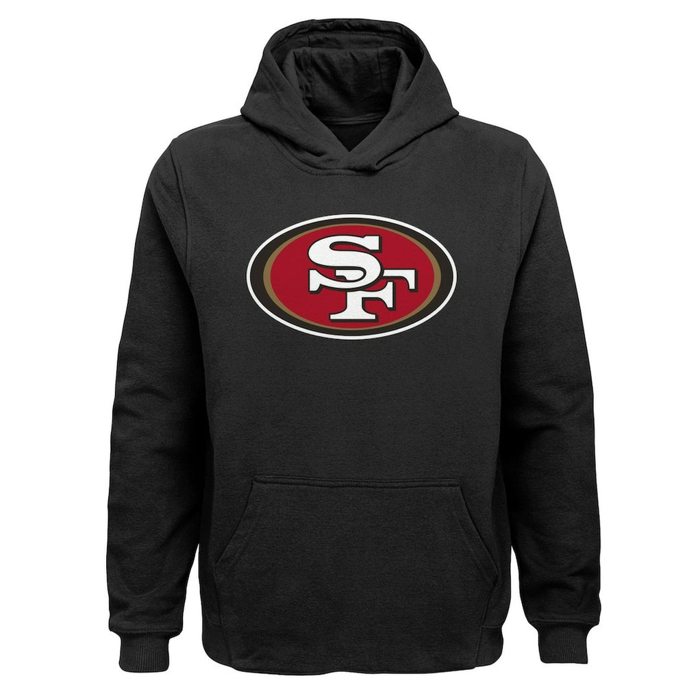San Francisco 49ers Youth Team Logo Pullover Hoodie - Black Hoodies
