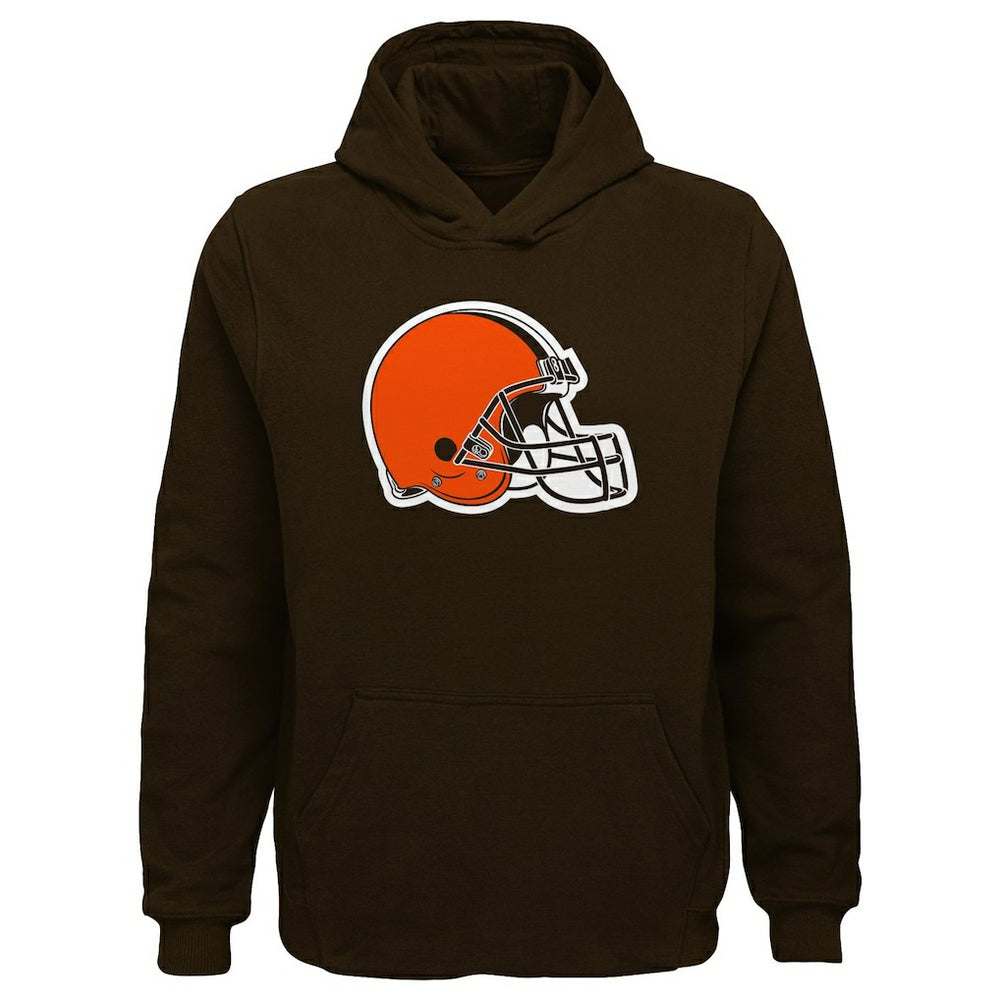Cleveland Browns Youth Team Logo Pullover Hoodie - Brown Hoodies