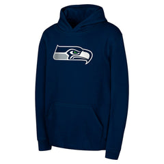 Seattle Seahawks Youth Team Logo Pullover Hoodie - College Navy Hoodies