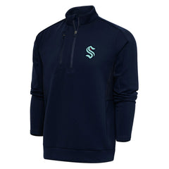 Seattle Kraken Antigua Special Edition 2.0 Generation Quarter-Zip Pullover Top - Navy | US 5205526