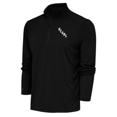 Vegas Golden Knights Antigua Special Edition 2.0 Tribute Quarter-Zip Pullover Top - Black | US 5205595