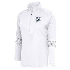 Tampa Bay Lightning Antigua Women's Special Edition 2.0 Tribute Quarter-Zip Pullover Top - White | US 5206140