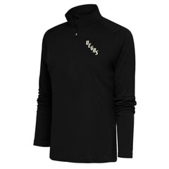 Vegas Golden Knights Antigua Women's Special Edition 2.0 Tribute Quarter-Zip Pullover Top - Black | US 5206143