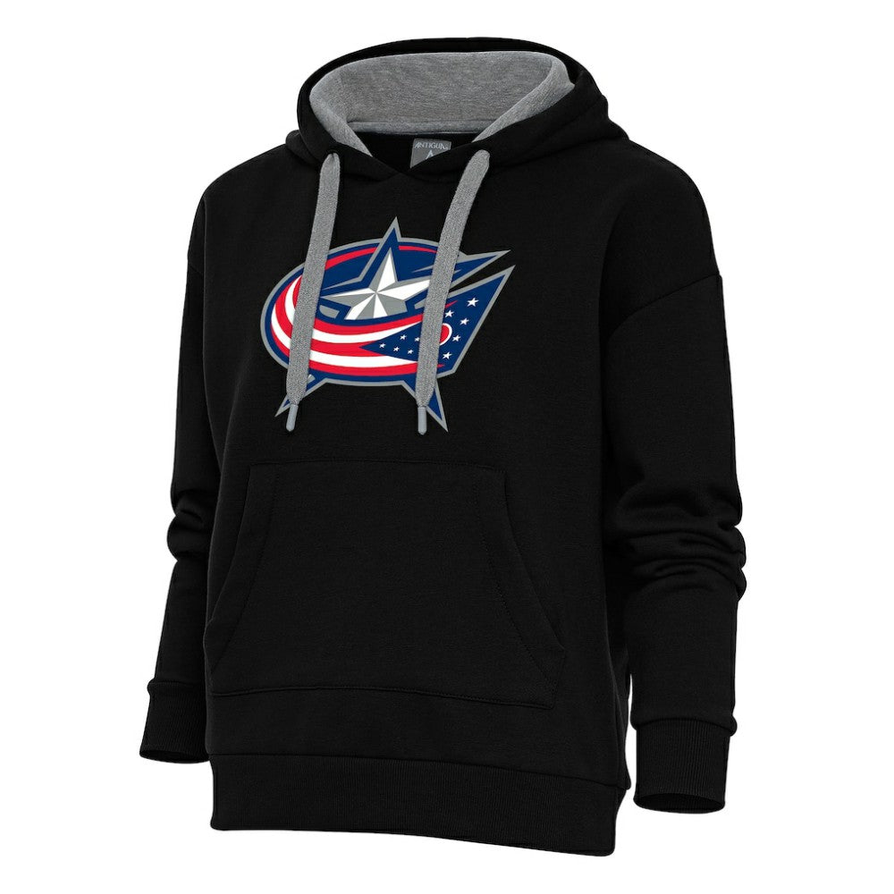Columbus Blue Jackets Antigua Women's Special Edition 2.0 Victory Pullover Hoodie - Black | US 5206185