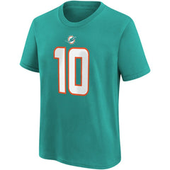 Tyreek Hill Miami Dolphins Youth Player Name & Number T-Shirt - Aqua T-shirts