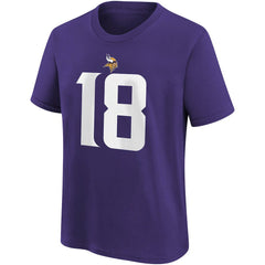 Justin Jefferson Minnesota Vikings Youth Player Name & Number T-Shirt - Purple T-shirts
