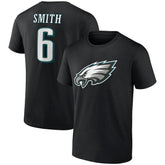 DeVonta Smith Philadelphia Eagles Icon Player Name & Number T-Shirt - Black T-shirts