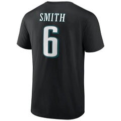 DeVonta Smith Philadelphia Eagles Icon Player Name & Number T-Shirt - Black T-shirts