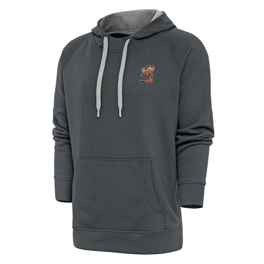 Cleveland Browns Antigua Team Logo Victory Pullover Hoodie - Charcoal Hoodies