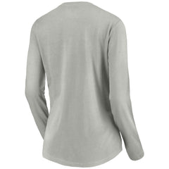 St. Louis Blues Women's Primary Logo Team Long Sleeve V-Neck T-Shirt - Heather Gray | US 5221201