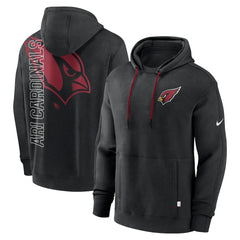 Arizona Cardinals Layered Logo Statement Pullover Hoodie - Black Hoodies