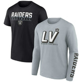 Las Vegas Raiders Two-Pack T-Shirt Combo Set - Silver/Black T-shirts
