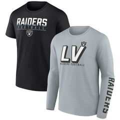 Las Vegas Raiders Two-Pack T-Shirt Combo Set - Silver/Black T-shirts