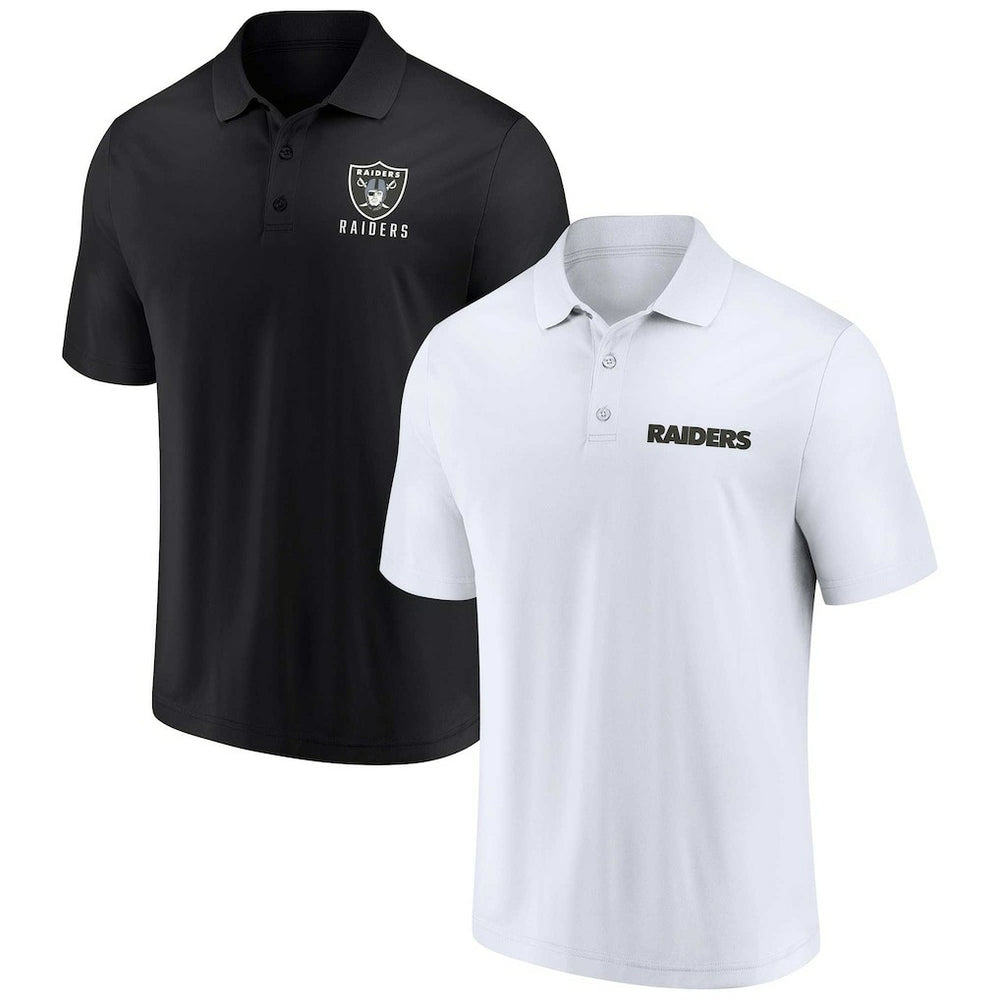 Las Vegas Raiders Lockup Two-Pack Polo Set - White/Black