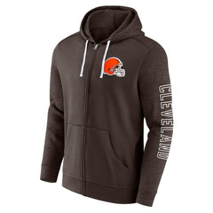Cleveland Browns Offensive Lineup Hoodie Full-Zip Hoodie - Brown Hoodies