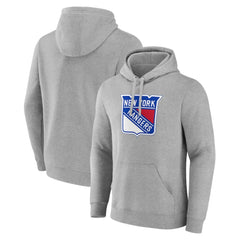 New York Rangers Primary Team Logo Pullover Hoodie - Gray | US 5228614
