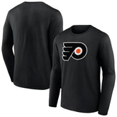 Philadelphia Flyers Primary Logo Team Long Sleeve T-Shirt - Black | US 5228893