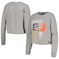San Francisco Giants The Wild Collective Women's Cropped Long Sleeve T-Shirt - Gray T-shirts