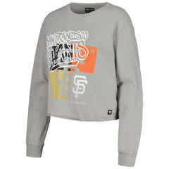 San Francisco Giants The Wild Collective Women's Cropped Long Sleeve T-Shirt - Gray T-shirts