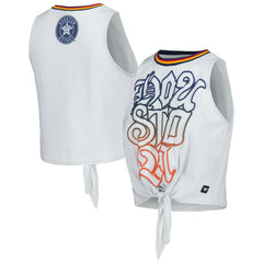Houston Astros The Wild Collective Women's Twisted Tie Front Tank Top - Gray Tanks