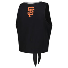 San Francisco Giants The Wild Collective Women's Twisted Tie Front Tank Top - Black Tanks