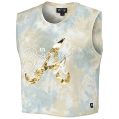 Atlanta Braves The Wild Collective Women's Washed Muscle Tank Top - White Tanks