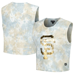 San Francisco Giants The Wild Collective Women's Washed Muscle Tank Top - White Tanks