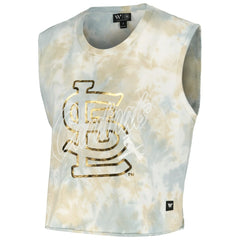 St. Louis Cardinals The Wild Collective Women's Washed Muscle Tank Top - White Tanks