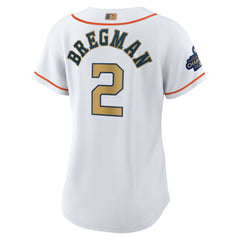 Alex Bregman Houston Astros Nike Women's 2023 Gold Collection Replica Player Jersey - White/Gold Jerseys