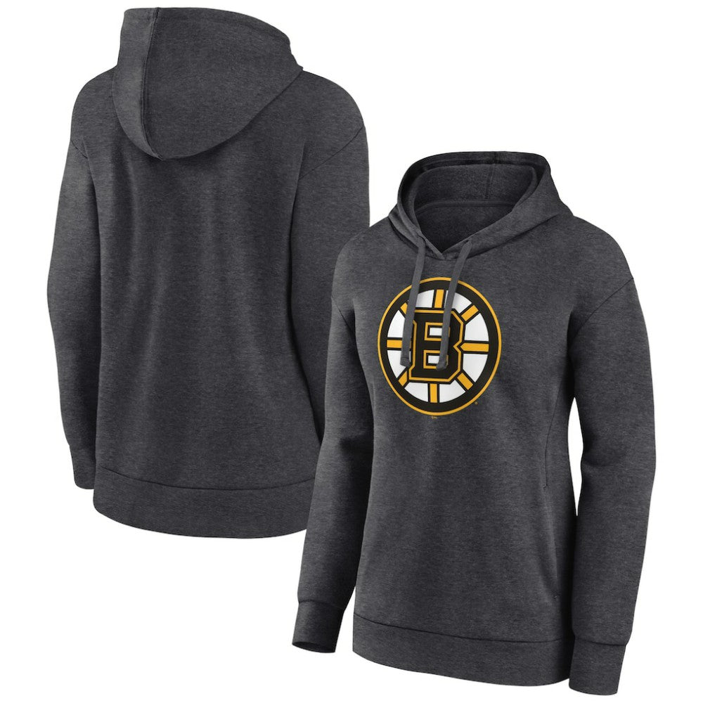 Boston Bruins Women's Primary Logo Pullover Hoodie - Charcoal | US 5231732