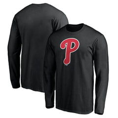 Philadelphia Phillies Official Team Logo Long Sleeve T-Shirt - Black T-shirts