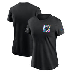 Carolina Panthers Women's Crucial Catch Sideline Tri-Blend T-Shirt - Black T-shirts