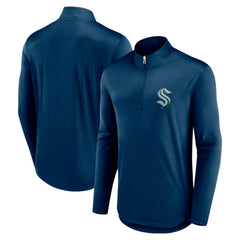 Seattle Kraken Fanatics Mock Neck Quarter-Zip Top - Deep Sea Blue | US 5232720