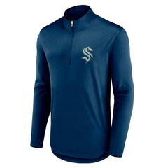 Seattle Kraken Fanatics Mock Neck Quarter-Zip Top - Deep Sea Blue | US 5232720