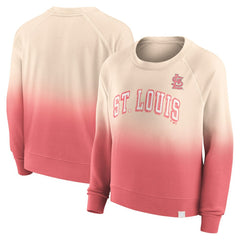 St. Louis Cardinals Fanatics Women's Luxe Lounge Arch Raglan Pullover Sweatshirt - Tan/Red Pullover