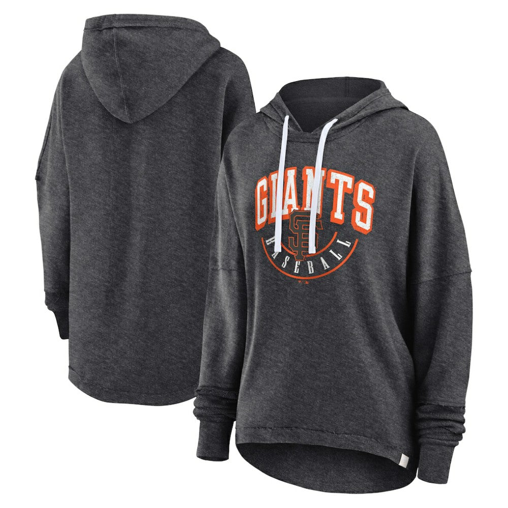 San Francisco Giants Fanatics Women's Luxe Pullover Hoodie - Heather Charcoal Hoodies